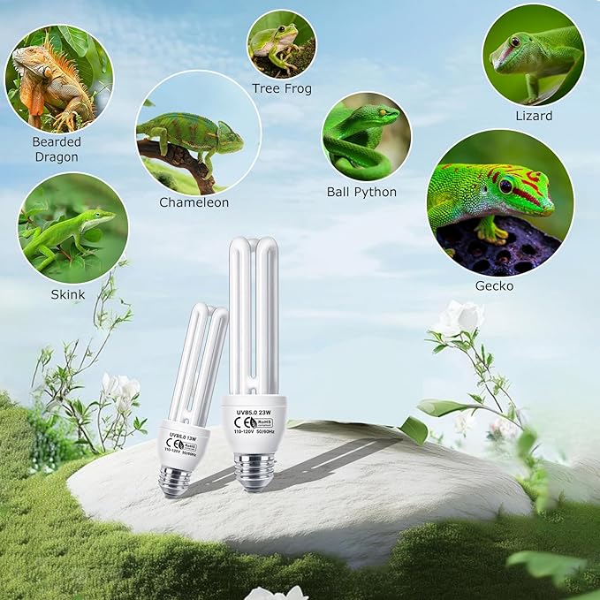 Linear UVA UVB Tube 5.0 23W, Tropical Terrarium Fluorescent Lamp, Light Bulb for Chameleon, Iguana, Tree Frog, Reptile Tank Lighting, UVB Bulb for Amphibian Habitat, Terrarium Lighting HARTOMPET
