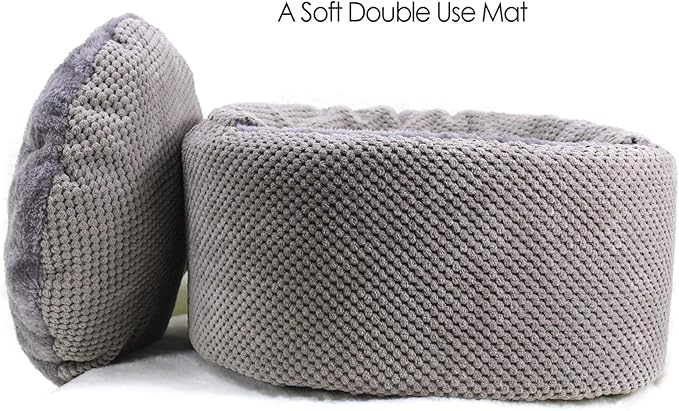 Winsterch Large Cat Beds Warm Covered Cat Beds for Indoor Outdoor Cats Kittens,Soft Enclosed Washable Round Pet Cat Cave Bed for Cats or Small Dog,Calming Cat Bed,16.5''x16.5''x7.48'' - PAWPICO