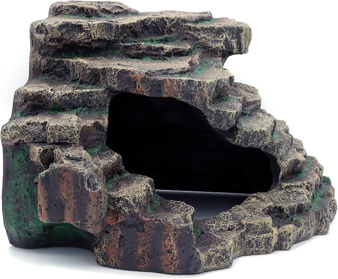 JIHAQUA Bearded Dragon Tank Accessories Extra Large Reptile Hideouts Cave Habitat Decor Bearded Dragon Clothes JIHAQUA