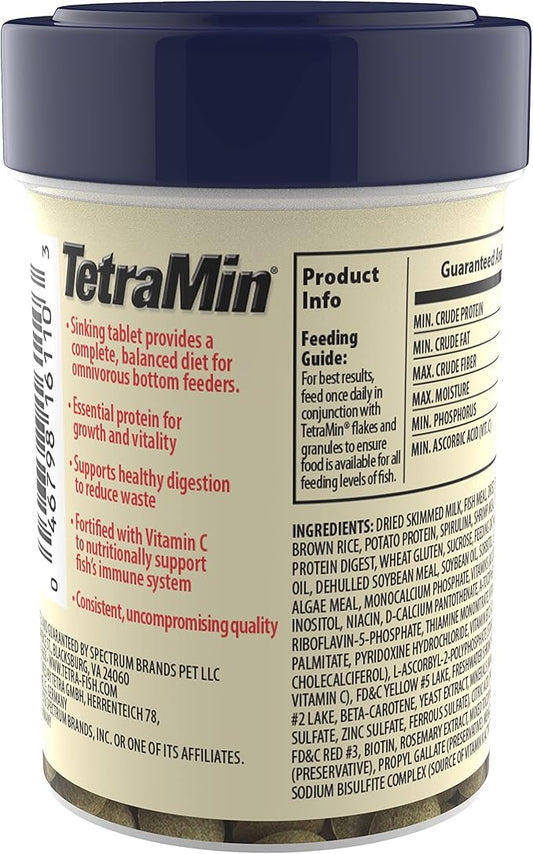 Tetra TetraMin Tropical Tablets 1.69 Ounces, Nutritionally Balanced Fish Food For Bottom Feeders Tetra