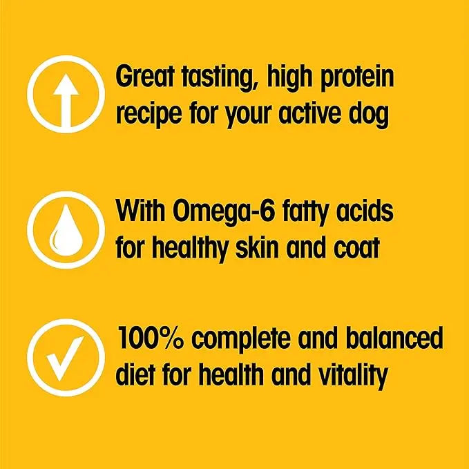 Pedigree High Protein Adult Dry Dog Food Chicken and Turkey Flavor Dog Kibble, 16 lb. Bag - PAWPICO