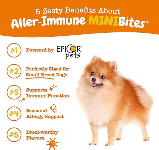 Zesty Paws Dog Allergy Relief - Anti Itch Supplement - Omega 3 Probiotics for Dogs - Digestive Health - Soft Chews for Skin & Seasonal Allergies - with Epicor Pets - Mini - Lamb - 90 Count ZestyPaws