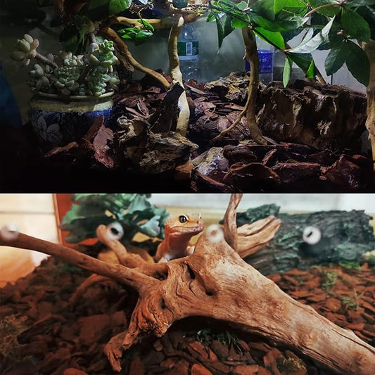 Tfwadmx Reptile Bark Bedding 15.8oz Tortoise Bedding for Habitat Bearded Dragon Substrate Reusable Pine Chips Bedding for Geckos, Lizards, Turtles Snakes, Hermit Crabs Tfwadmx