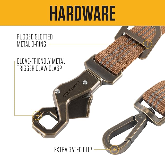 Carhartt Dog Leash Black/Brushed Brass, Large Carhartt