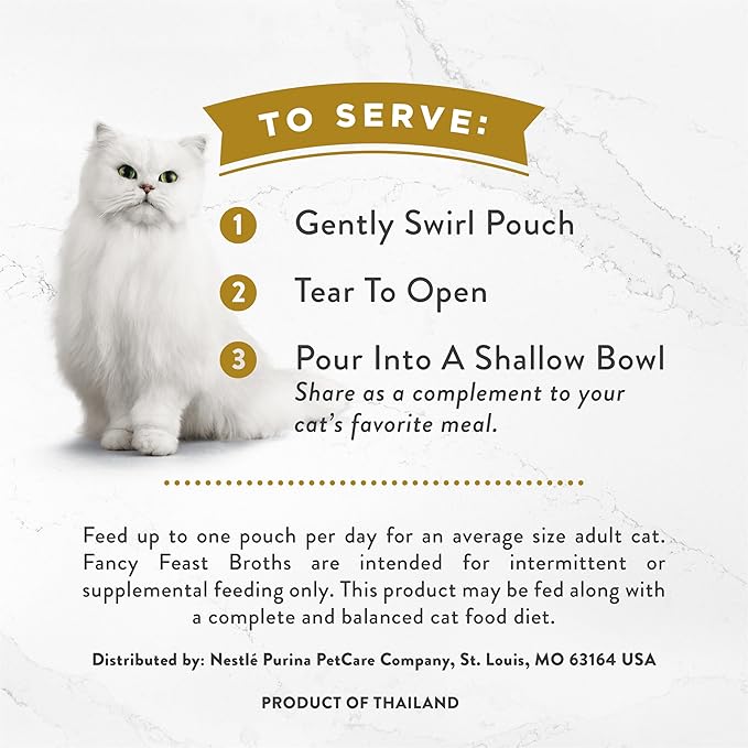 Purina Fancy Feast Lickable Wet Cat Food Broth Topper, Creamy With Tuna, Chicken, and Whitefish - (Pack of 16) 1.4 oz. Pouches - PAWPICO