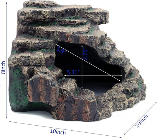 JIHAQUA Bearded Dragon Tank Accessories Extra Large Reptile Hideouts Cave Habitat Decor Bearded Dragon Clothes JIHAQUA