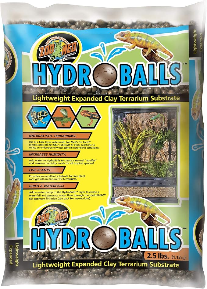 Zoo Med HydroBalls Lightweight Expanded Clay Terrarium Substrate, 2.5 Pounds ZooMed