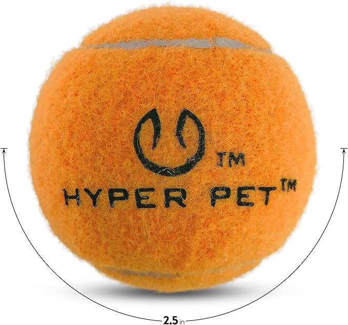 Hyper Pet MINI Tennis Balls for Dogs (Pet Safe Dog Toys & Dog Tennis Balls for Exercise, Training, Hyper Pet K9 Kannon Dog Ball Launcher) Bright Colored Interactive Dog Toy Dog Balls-Orange Pack of 4 - PAWPICO