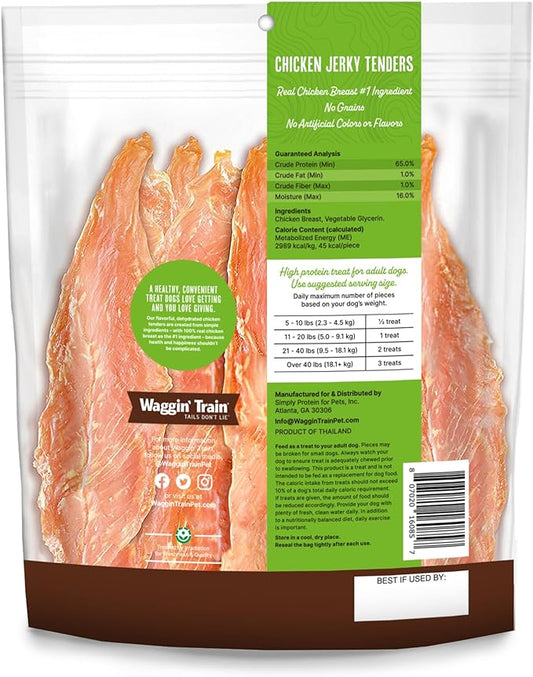 Waggin' Train Limited Ingredient, Grain Free Dog Treat; Chicken Jerky Tenders - 18 oz. Pouch - PAWPICO