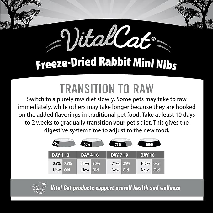 Vital Essentials Freeze Dried Cat Food, Rabbit Mini Nibs 12 oz VitalEssentials