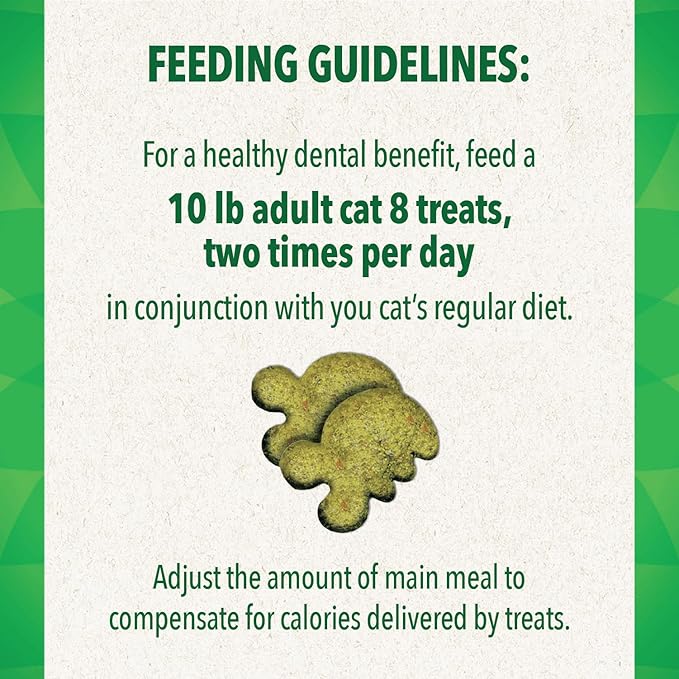 FELINE GREENIES Adult Natural Dental Care Cat Treats, Savory Salmon Flavor, 2.1 oz. Pouch GREENIES
