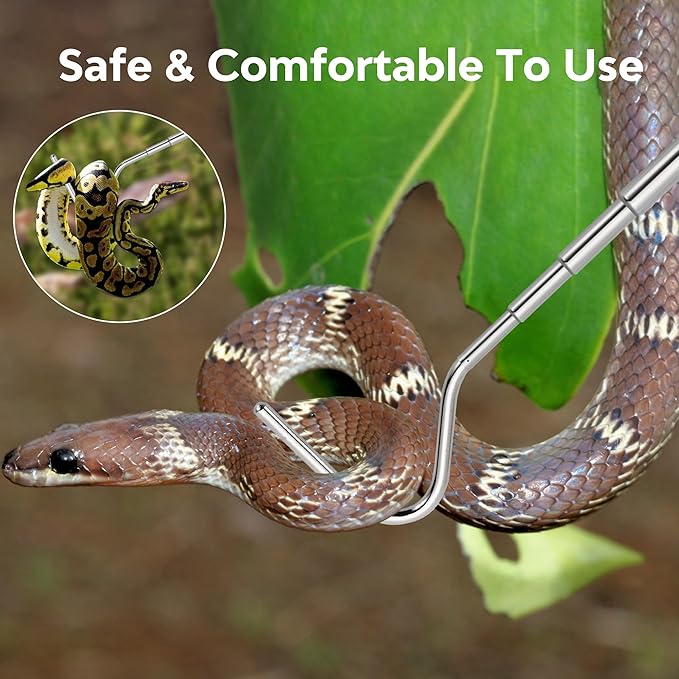 50in Snake Clamp 26in Retractable Snakes Hook,Foldable Locking Animal Handling Tool Northspoor