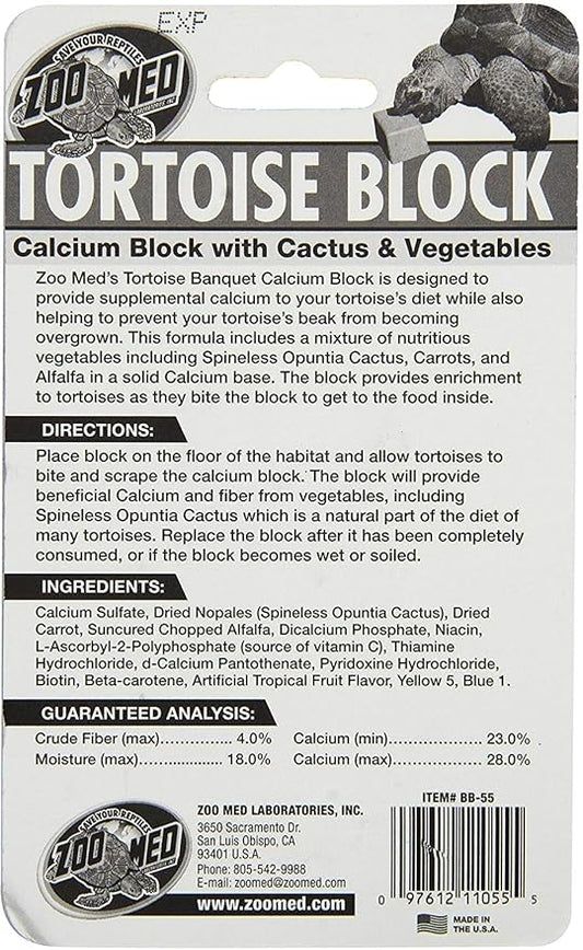 Zoo Med Tortoise Cacium Banquet Block with Cactus & Vegetables (Pack of 1) ZooMed