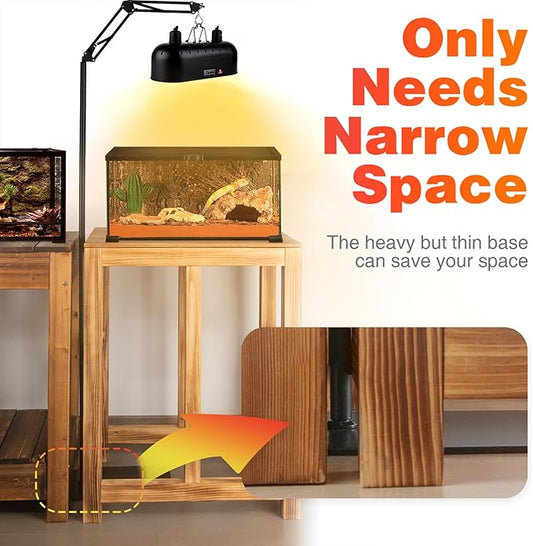 Reptile Heat Lamp Stand Adjustable Height 15.7inch to 67.1inch Tall With 360°Swing Arm Durable Light Fixture Stand for Bearded Dragon Puppies Turtle Chicken JUNWSHUI