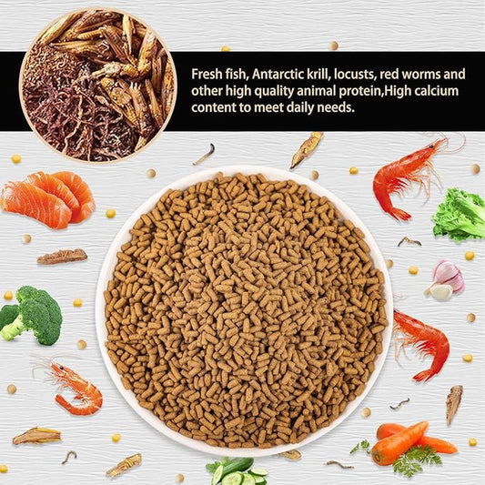 Tortoise Food Turtle Nutri Stick - Solidify Carapace Turtle Food Natural Ingredients Antarctic Krill Calcium Enriched Nutritionally Complete Promote Growth for Desert Grassland Turtle(9.4OZ) yizeril