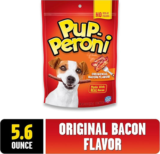Pup-Peroni Dog Treats, Original Bacon Flavor, 5.6 Ounce (Pack of 8), Made with Real Bacon - PAWPICO