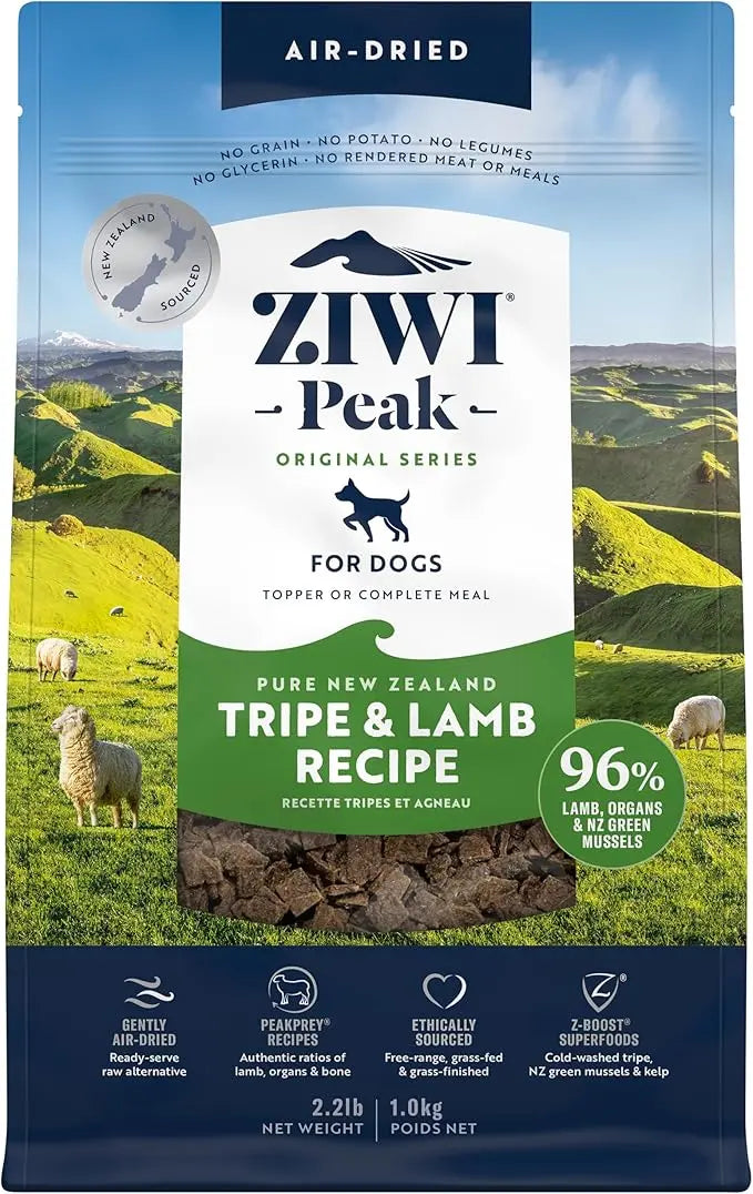 ZIWI Peak Air-Dried Dog Food – Tripe & Lamb - All Natural, High Protein, Grain Free, Limited Ingredient w/ Superfoods (35.2oz) - PAWPICO
