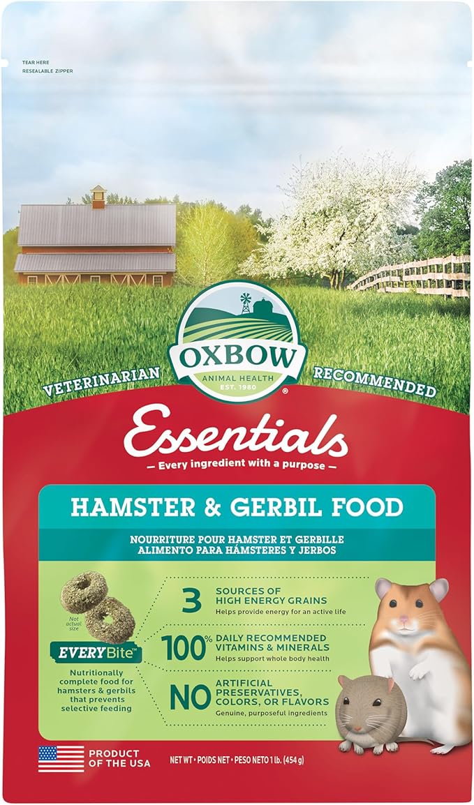 Oxbow Essentials Hamster Food and Gerbil Food - All Natural Hamster and Gerbil Food - 1 lb. OxbowAnimalHealth