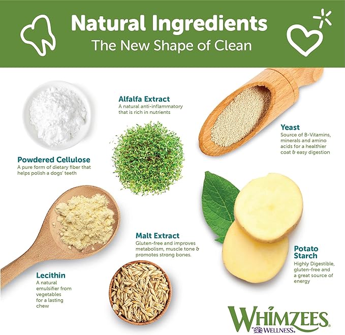 WHIMZEES by Wellness Variety Box: All Natural Dental Chews for Dogs (Medium), 28 Count - Dog Treats, Freshens Breath, Gluten & Grain-Free (Packaging May Vary) - PAWPICO
