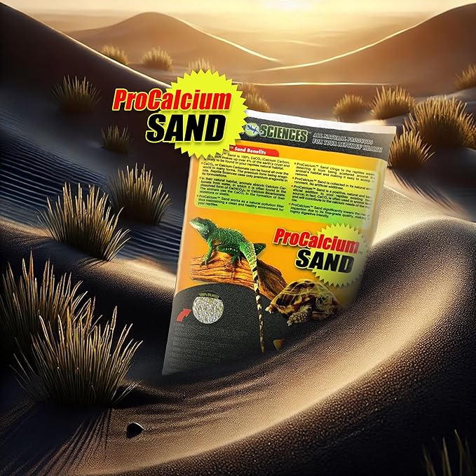 Reptile Science Black Pro-Calcium Terrarium Sand, 10 Lbs - Premium Substrate for Aquariums and Terrariums, Ideal for Fish Tank Décor and Reptile Habitats NaturesOcean