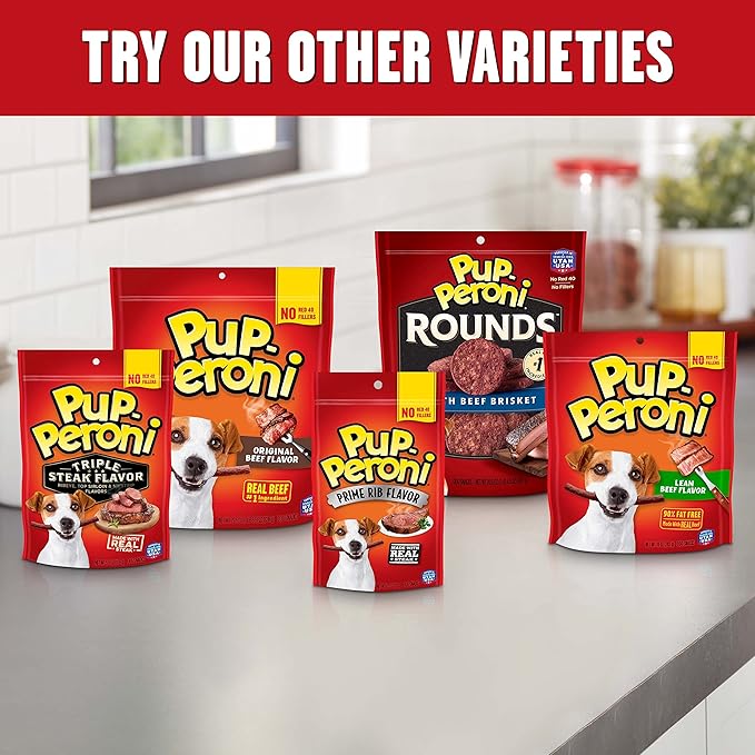 Pup-Peroni Dog Treats, Filet Mignon & Bacon Flavors, 22.5 Ounce, Made with Real Steak - PAWPICO