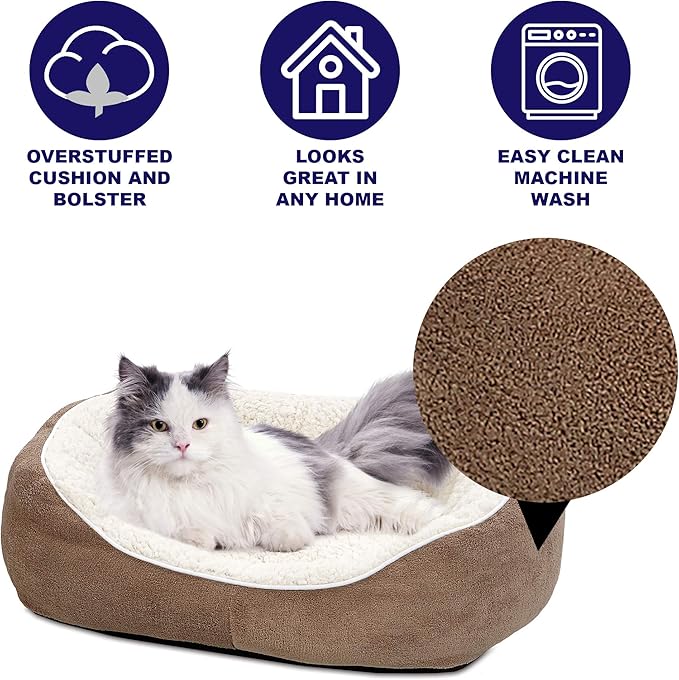 Midwest Homes for Pets Cuddle Bed, Taupe, Small - PAWPICO