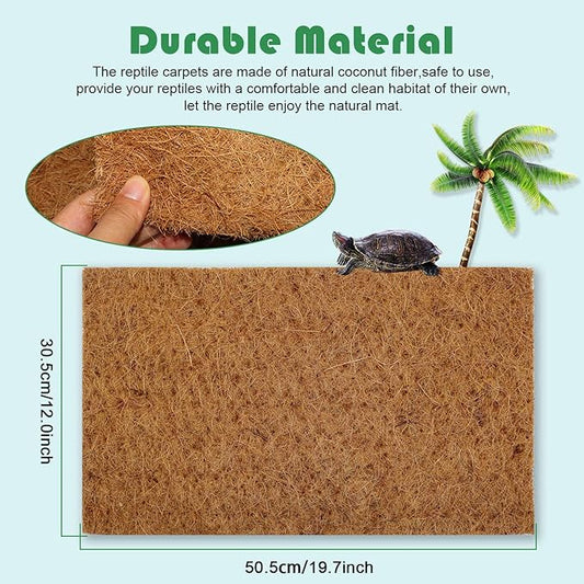 BWOGUE Reptile Carpet Natural Coconut Fiber Tortoise Lizard Mat,3 Pack Pet Terrarium Liner for Lizard Snakes Chamelon Geckos Turtle Bedding Mat Reptile Supplies BWOGUEPetHome