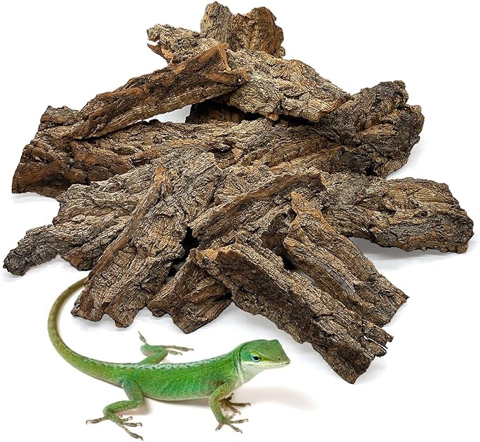 BNOSDM Reptile Terrarium Bark Substrate Bedding Tortoise Natural Cork Bark Reptile Climbing Mat Habitat Decor for Lizard Snake Spiders Hermit Crabs Tarantula Geckos Bearded Dragons (1.4 LB) BNOSDM