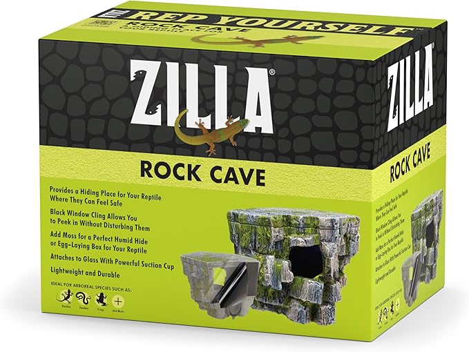 Zilla Vertical Décor Rock Cave 8.75 x 5.875 x 7.25",Grey Zilla