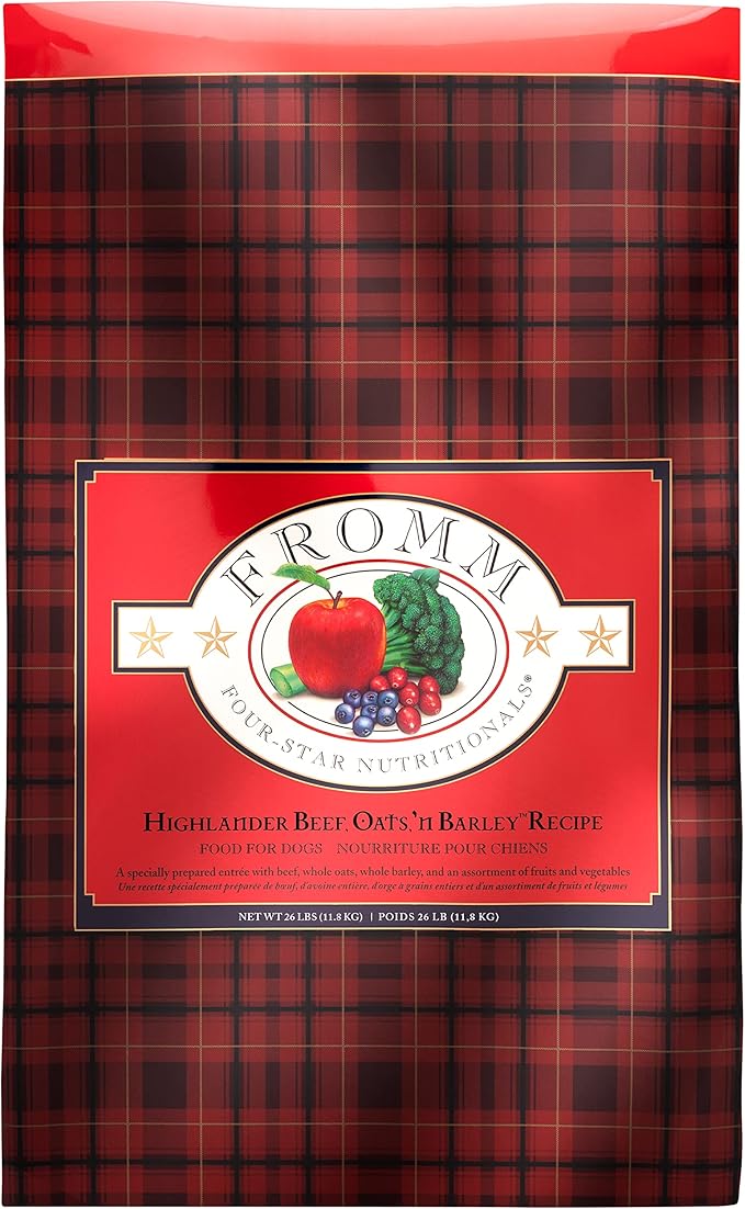 Fromm Four-Star Nutritionals Highlander Beef, Oats, & Barley Dog Food - Premium Dry Dog Food - Beef Recipe - 26 lb - PAWPICO