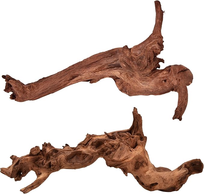 majoywoo Natural Large Driftwood for Aquarium Decor Reptile Decor, Fewer Branches 12.5-18" 2Pcs Majoywoo