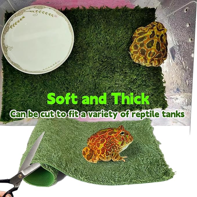 kathson 4pcs Reptile Carpet Terrarium Liner Tortoise Bedding Reptile Substrate Liner Mat Pet Cage Mats Supplies for Lizard Snake Bearded Dragon Gecko Chameleon Turtle Iguana (11.81 X 7.87 in) kathson