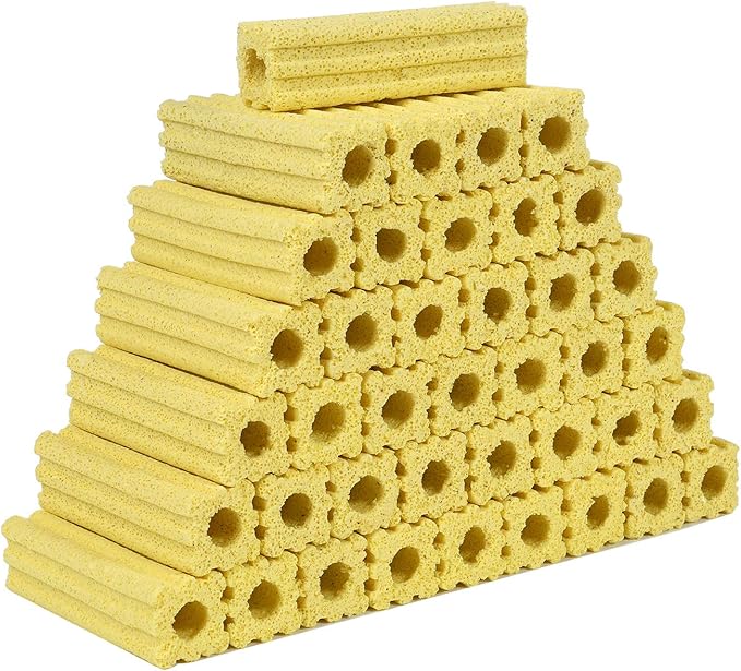 54pcs 3.8 Inch Long Large Aquarium Ceramic Filter Media,Ceramic Bio Media Blocks for Fish Tank and Koi Pond PAWPICO