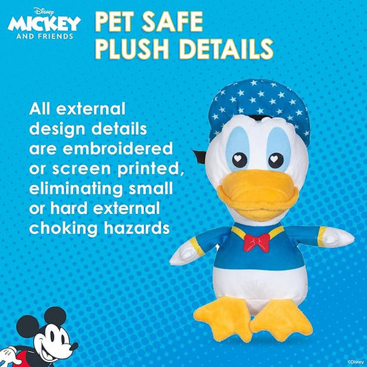 Donald Duck Plush Squeaky Dog Toy 9in | Disney Dog Toys | Plush Squeaker Toy for Dogs Inspired by Donald Duck, Disney Mickey and Friends - PAWPICO