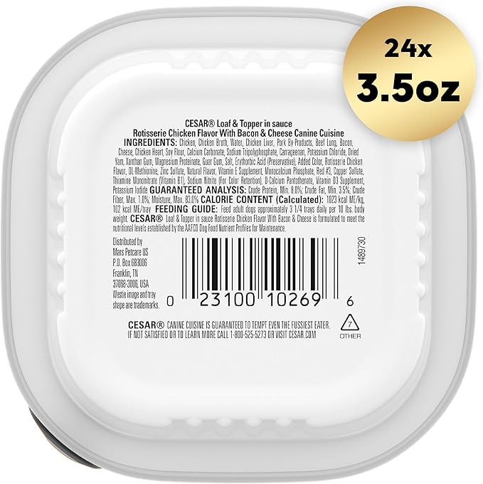 CESAR Filets in Gravy Adult Wet Dog Food, Rotisserie Chicken Flavor, 3.5 oz., Pack of 24 - PAWPICO