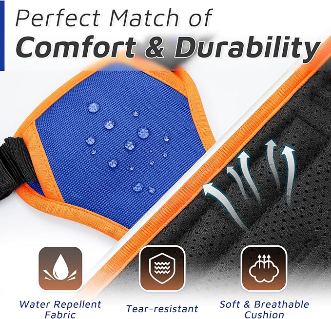 Eagloo Dog Harness for Large Dogs, No Pull Service Vest with Reflective Strips and Control Handle, Adjustable and Comfortable for Easy Walking, No Choke Harness with 2 Metal Rings, Blue & Orange, L GoExplorewithEagloo