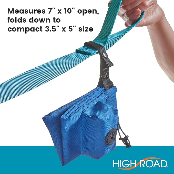 High Road Dog Waste Bag Holder for Used Bags with Poo Bag Dispenser, Odor Blocking Leakproof Liner and Reflective Band for Dog Walking and Hiking - PAWPICO