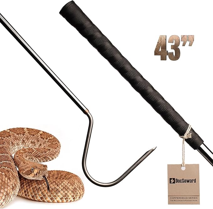 Snake Hook, Copperhead Series for Catching, Controlling, or Moving Snakes, Stainless Steel & Copper, Field Length (43 inches) DocSeward