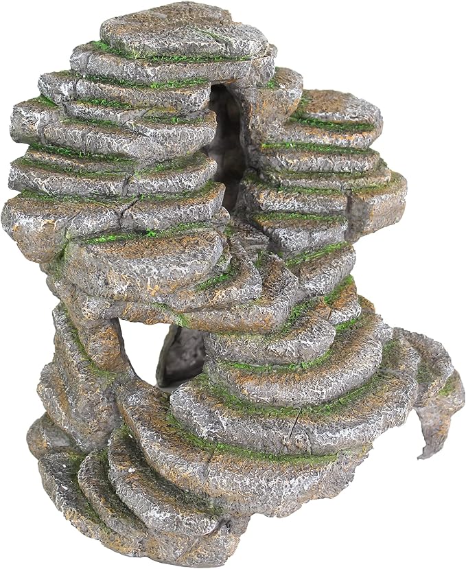 Penn-Plax Reptology Shale Scape Step Ledge & Cave Hideout – Decorative Resin for Aquariums & Terrariums – Great for Reptiles, Amphibians, and Fish – Extra Large Penn-Plax