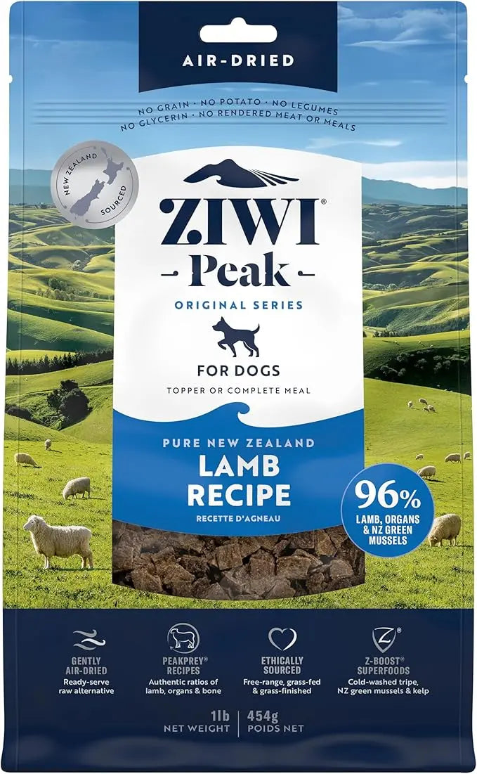ZIWI Peak Air-Dried Dog Food – Lamb - All Natural, High Protein, Grain Free, Limited Ingredient w/ Superfoods (16oz) - PAWPICO