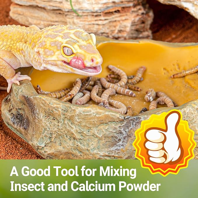 REPTI ZOO Reptile Cricket Powder Mixer, Insect Calcium Mixer, Cricket Nutrients Shaker for Gecko Snake Lizards, Feed Dispenser for Reptile & Amphibians | Terrarium Tank Accessories REPTIZOO