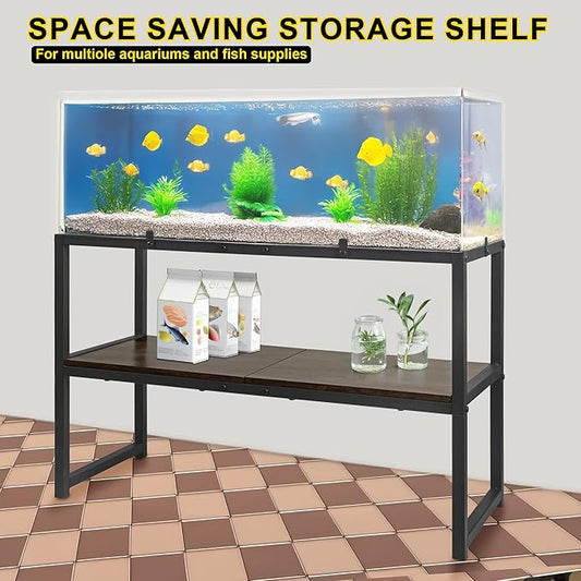 UrbanRoots 30 gallon fish tank stand for Home Office(Black),2 Tiers aquarium stand with Shelf for Storage,fish tank table 30" L x 12" W x 20.5" H,Breeder Tank Turtle Reptile Terrariums Stand Rack PAWPICO