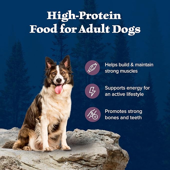 Blue Buffalo Wilderness Rocky Mountain Recipe High-Protein Adult Dry Dog Food, Made in the USA with Natural Ingredients Plus Wholesome Grains, Bison, 28-lb. Bag - PAWPICO