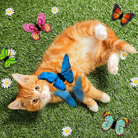 Catnip Toys for Indoor Cats, 5 Pack Butterfly Catnip Toys with Crinkle, Cat Toys for Indoor Cats & Kitten & Kitty - PAWPICO