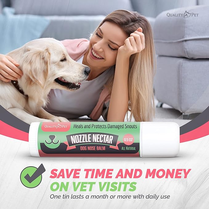0.5oz Jumbo Dog Nose Balm - 100% Organic & Natural Nose Moisturizer and Healing Cream Butter - Dog Dry Nose Treatment - Heals, Repairs & Protects Chapped, Damaged & Rough Noses - Effective & Safe QualityPet