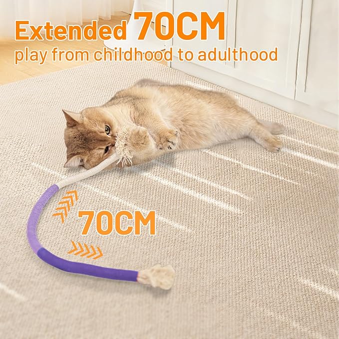 Sisal Rope Cat Toys,3 Pack Bite-Resistant Catnip Toys,Cat Toys for Bored Indoor Cats, Safe Teeth Cleaning Chew Cat Toy,Interactive Cat Kicke Toys for Indoor Cats for 24" All Breeds - PAWPICO