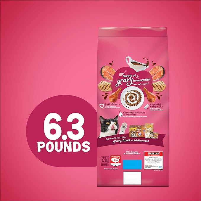 Purina Friskies Dry Cat Food, Gravy Swirlers - 6.3 lb. Bag Friskies