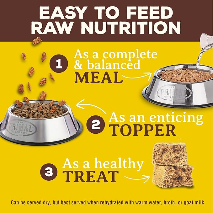 Primal Freeze Dried Raw Dog Food Nuggets, Rabbit, Complete & Balanced Meal, Also Use as Topper or Treat, Premium, Healthy, Grain Free, High Protein Raw Dog Food, 14 oz PrimalPetFoods