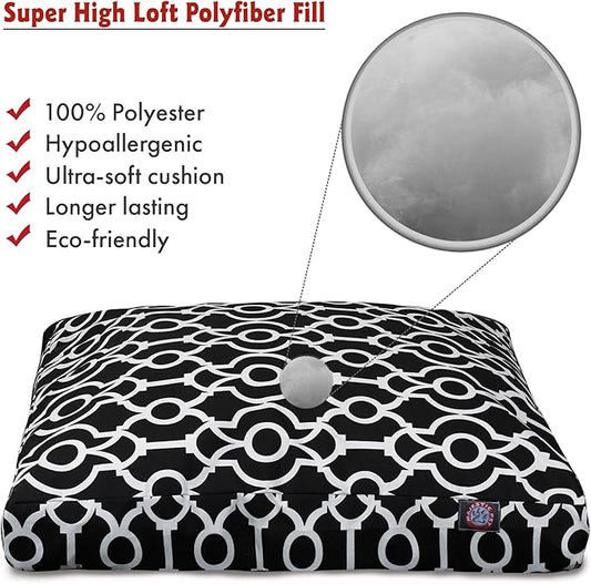 Majestic Pet Athens Black Medium Rectangle Pet Bed - PAWPICO