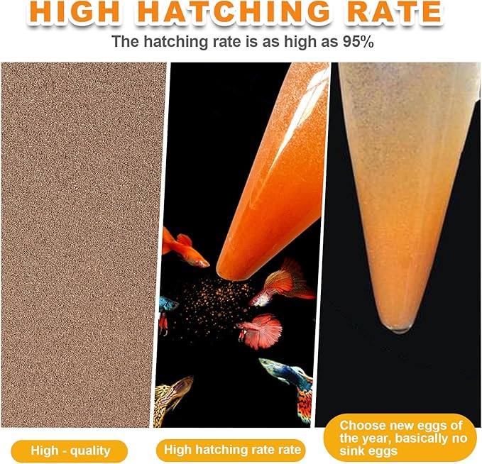 Brine Shrimp Eggs for Aquatic Foods Artemia Cysts of 90% Hatch Rate Fish Food (1.4 OZ) Capuca